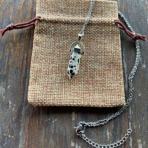 Dalmatian Jasper Point Pendant Dalmatian Jasper Necklace Minimalist Necklace